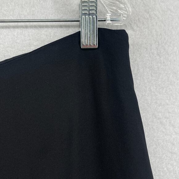 EILEEN FISHER Pants M Silk Georgette Crepe Trouser Wide Leg Ankle Side Zip Black - Picture 6 of 13